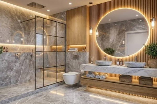 Decoration & Lighting Rendering for Bathroom